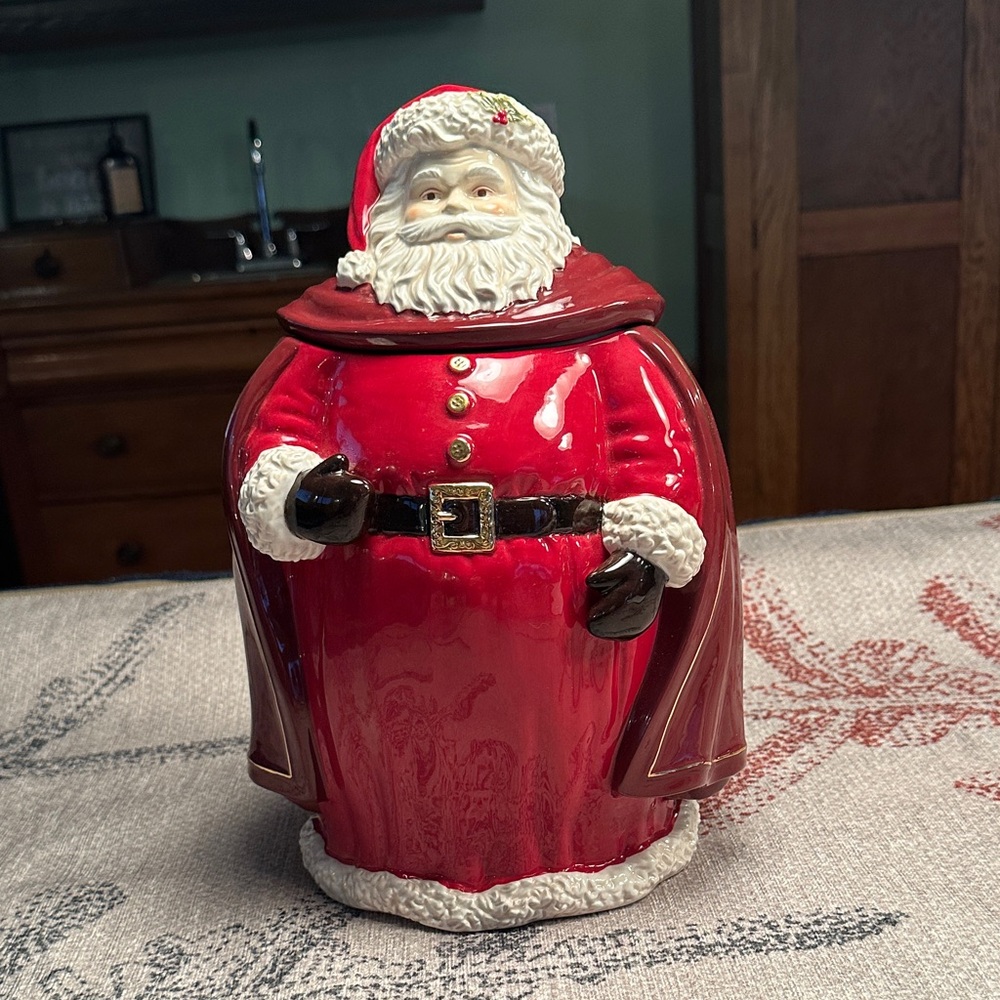 Grasslands Road 13 1/2” Red Santa Cookie Jar